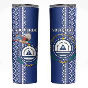 Personalised Cape Verde Skinny Tumbler Grey Headed Kingfisher - Coat Of Arms