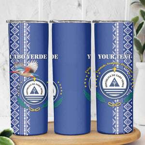 Personalised Cape Verde Skinny Tumbler Grey Headed Kingfisher - Coat Of Arms