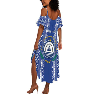 Personalised Cape Verde Summer Maxi Dress Grey Headed Kingfisher - Coat Of Arms