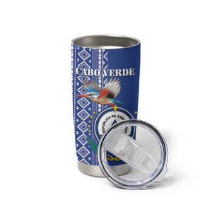 Personalised Cape Verde Tumbler Cup Grey Headed Kingfisher - Coat Of Arms