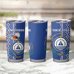 Personalised Cape Verde Tumbler Cup Grey Headed Kingfisher - Coat Of Arms