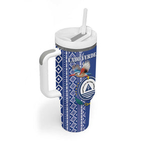 Personalised Cape Verde Tumbler With Handle Grey Headed Kingfisher - Coat Of Arms