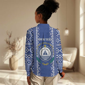 Personalised Cape Verde Women Casual Shirt Grey Headed Kingfisher - Coat Of Arms