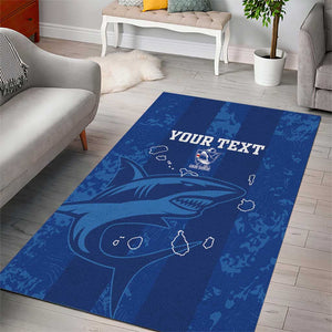 Custom Cape Verde Football Area Rug Go Champions Tubaroes Azuis