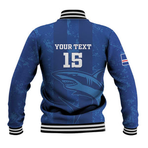 Custom Cape Verde Football Baseball Jacket Go Champions Tubaroes Azuis LT15