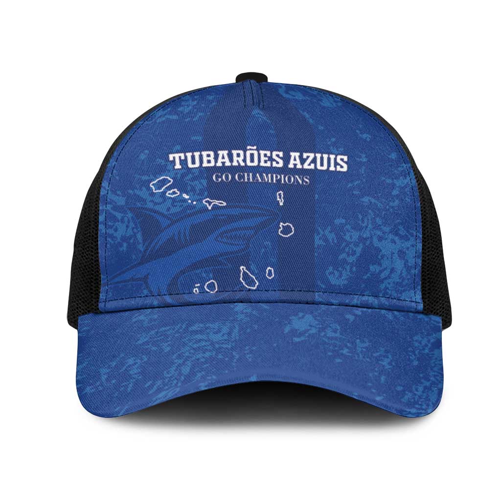 Cape Verde Football Baseball Net Cap Go Champions Tubaroes Azuis - African Pride