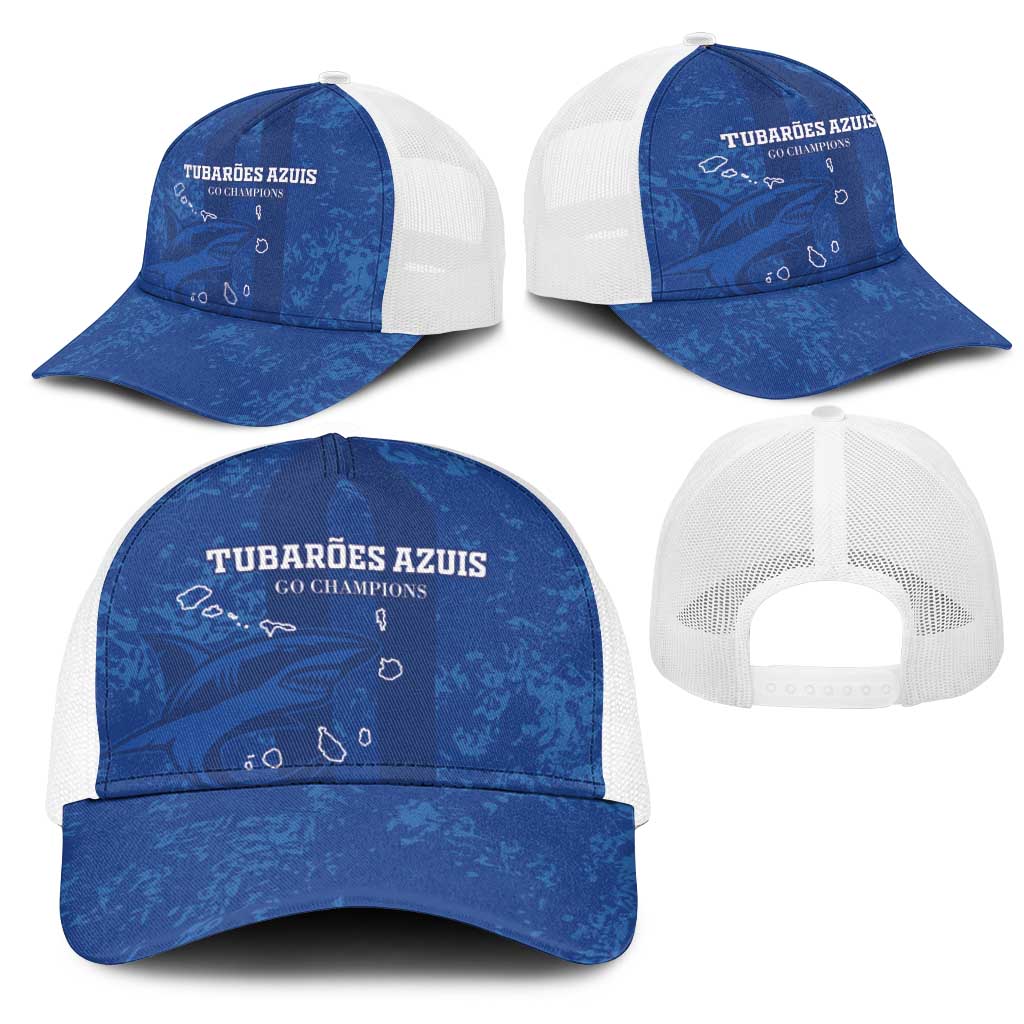 Cape Verde Football Baseball Net Cap Go Champions Tubaroes Azuis - African Pride