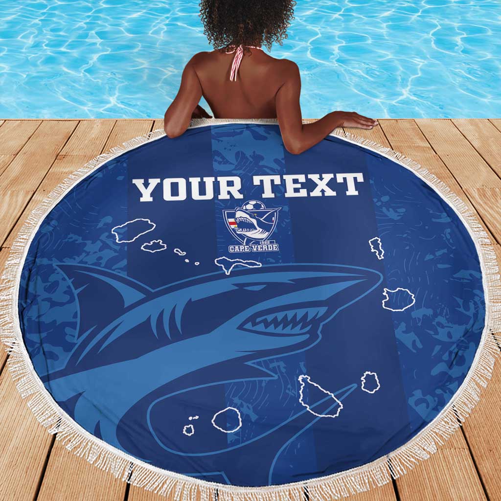 Custom Cape Verde Football Beach Blanket Go Champions Tubaroes Azuis