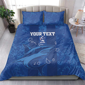 Custom Cape Verde Football Bedding Set Go Champions Tubaroes Azuis