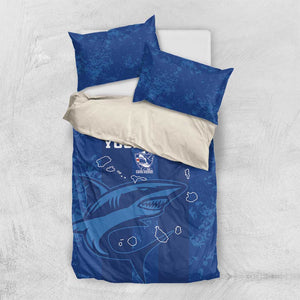 Custom Cape Verde Football Bedding Set Go Champions Tubaroes Azuis