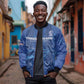 Custom Cape Verde Football Bomber Jacket Go Champions Tubaroes Azuis