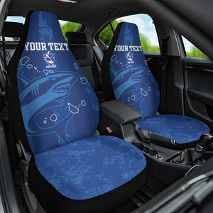 Custom Cape Verde Football Car Seat Cover Go Champions Tubaroes Azuis