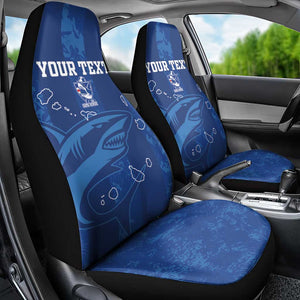 Custom Cape Verde Football Car Seat Cover Go Champions Tubaroes Azuis