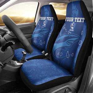 Custom Cape Verde Football Car Seat Cover Go Champions Tubaroes Azuis