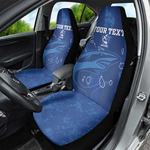 Custom Cape Verde Football Car Seat Cover Go Champions Tubaroes Azuis