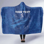 Custom Cape Verde Football Hooded Blanket Go Champions Tubaroes Azuis