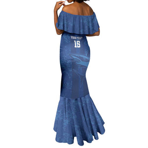 Custom Cape Verde Football Mermaid Dress Go Champions Tubaroes Azuis