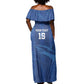 Custom Cape Verde Football Off Shoulder Maxi Dress Go Champions Tubaroes Azuis