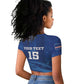 Custom Cape Verde Football Raglan Cropped T shirt Go Champions Tubaroes Azuis