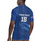 Custom Cape Verde Football Rugby Jersey Go Champions Tubaroes Azuis