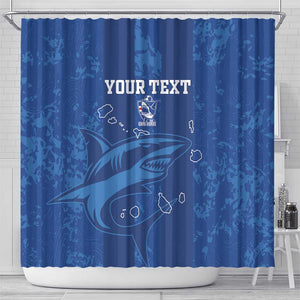 Custom Cape Verde Football Shower Curtain Go Champions Tubaroes Azuis