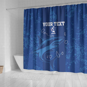 Custom Cape Verde Football Shower Curtain Go Champions Tubaroes Azuis