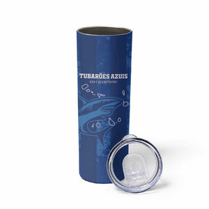 Custom Cape Verde Football Skinny Tumbler Go Champions Tubaroes Azuis