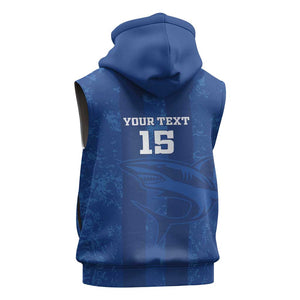 Custom Cape Verde Football Sleeveless Hoodie Go Champions Tubaroes Azuis - African Pride