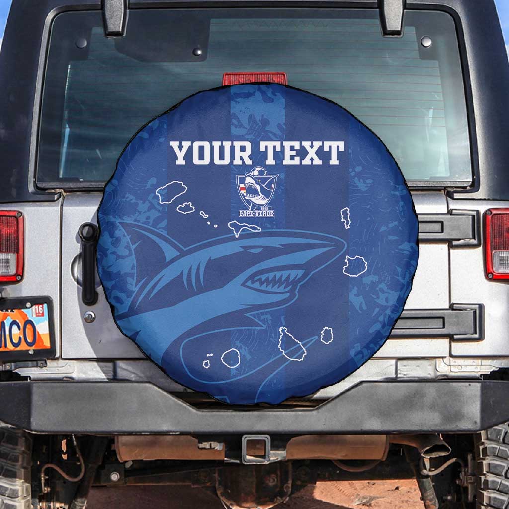 Custom Cape Verde Football Spare Tire Cover Go Champions Tubaroes Azuis