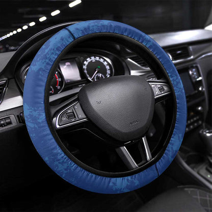 Cape Verde Football Steering Wheel Cover Go Champions Tubaroes Azuis