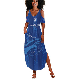 Custom Cape Verde Football Summer Maxi Dress Go Champions Tubaroes Azuis