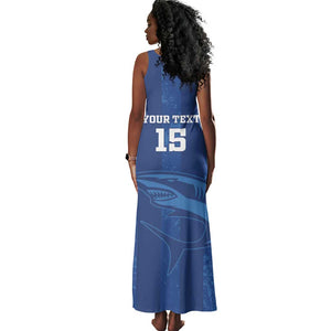 Custom Cape Verde Football Tank Maxi Dress Go Champions Tubaroes Azuis