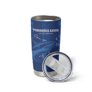 Custom Cape Verde Football Tumbler Cup Go Champions Tubaroes Azuis