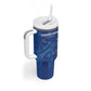 Custom Cape Verde Football Tumbler With Handle Go Champions Tubaroes Azuis