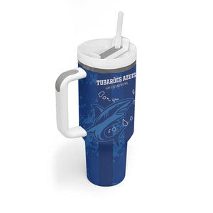 Custom Cape Verde Football Tumbler With Handle Go Champions Tubaroes Azuis