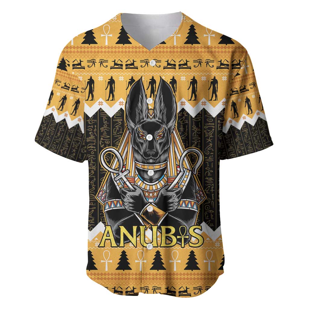 Afro Ancient Egyptian Baseball Jersey Anubis - Merry Christmas