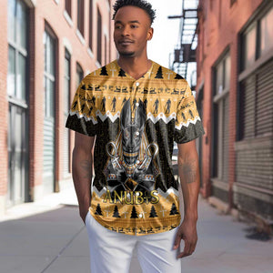 Afro Ancient Egyptian Baseball Jersey Anubis - Merry Christmas