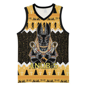 Afro Ancient Egyptian Basketball Jersey Anubis - Merry Christmas LT15