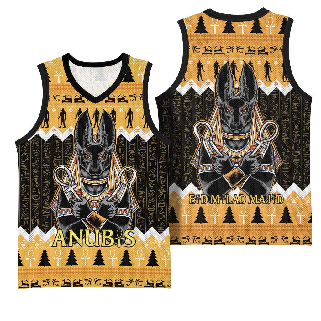 Afro Ancient Egyptian Basketball Jersey Anubis - Merry Christmas LT15