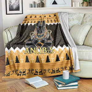 Afro Ancient Egyptian Blanket Anubis - Merry Christmas