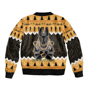 Afro Ancient Egyptian Bomber Jacket Anubis - Merry Christmas