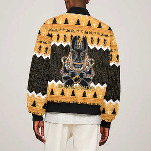 Afro Ancient Egyptian Bomber Jacket Anubis - Merry Christmas