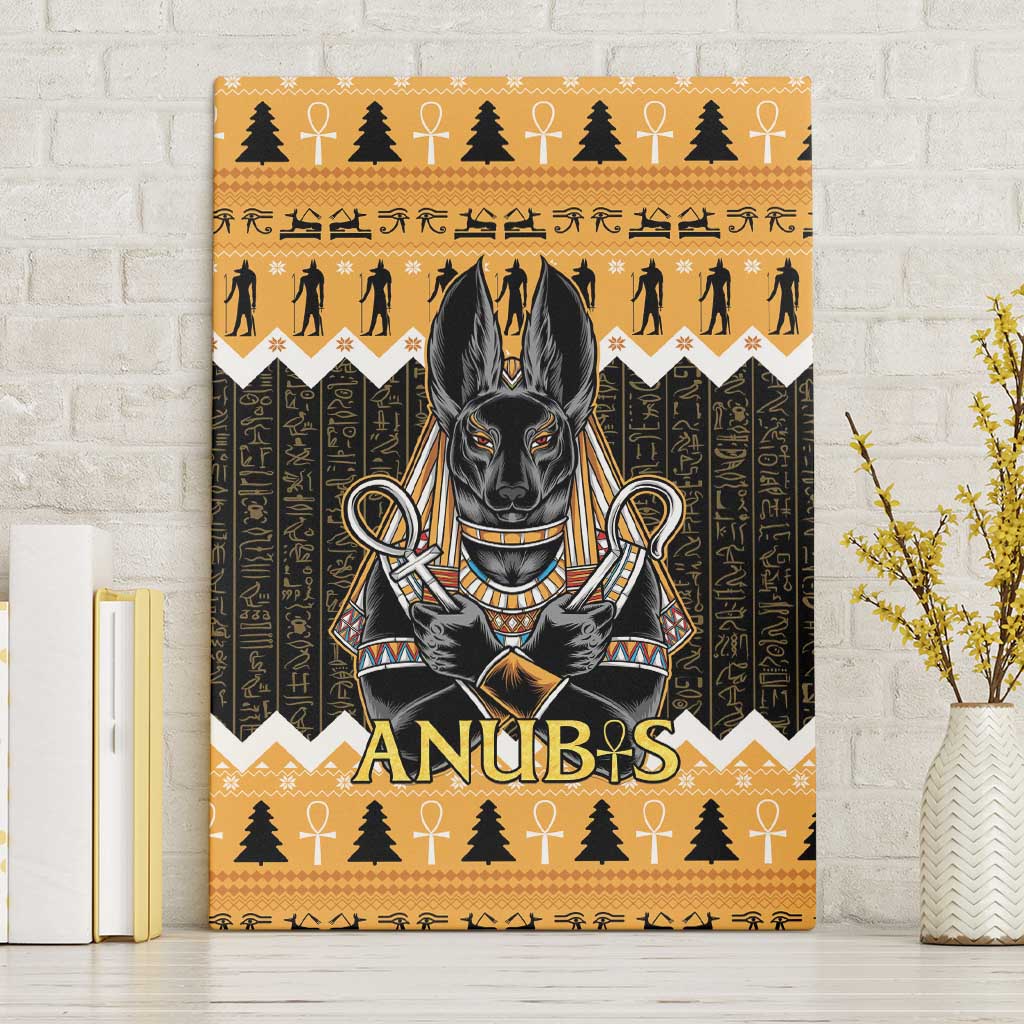 Afro Ancient Egyptian Canvas Wall Art Anubis - Merry Christmas