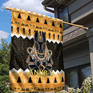 Afro Ancient Egyptian Garden Flag Anubis - Merry Christmas