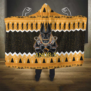 Afro Ancient Egyptian Hooded Blanket Anubis - Merry Christmas