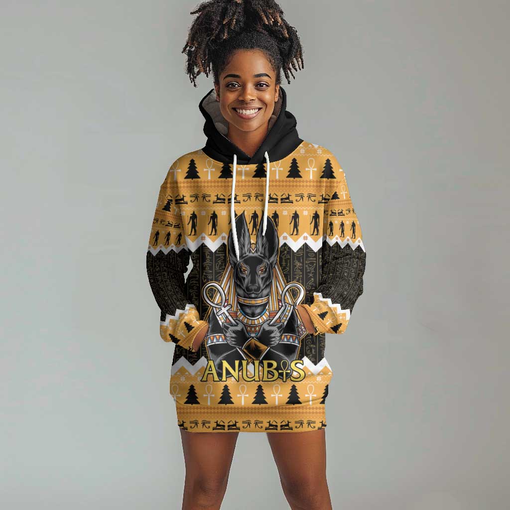 Afro Ancient Egyptian Hoodie Dress Anubis - Merry Christmas