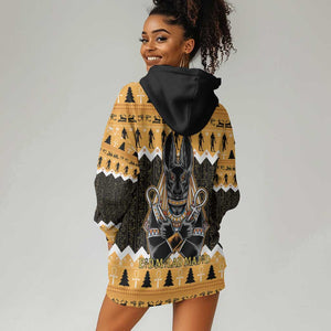 Afro Ancient Egyptian Hoodie Dress Anubis - Merry Christmas