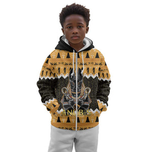 Afro Ancient Egyptian Kid Hoodie Anubis - Merry Christmas