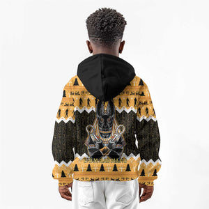 Afro Ancient Egyptian Kid Hoodie Anubis - Merry Christmas