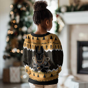 Afro Ancient Egyptian Kid Ugly Christmas Sweater Anubis Merry Christmas